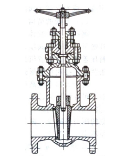 Dark rod wedge gate valve