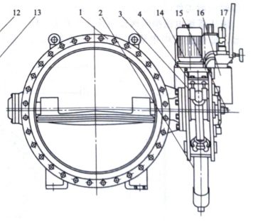 Accumulator-type hydraulically controlled slow-closing check butterfly valve